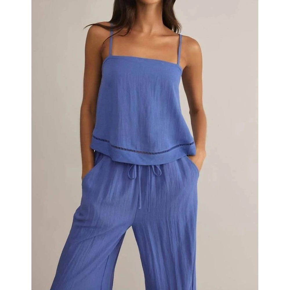 NWT Z SUPPLY La Luz Tank Riviera Blue Medium Spaghetti Straps Square Neck